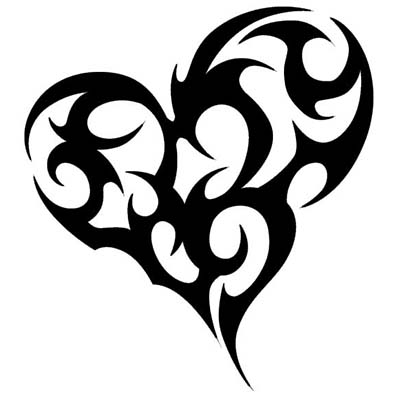 A heart shaped tribal designs Fake Temporary Water Transfer Tattoo Stickers NO.10613